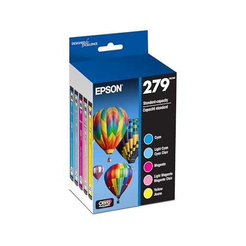 Image of Epson 279 Claria Photo HD Ink Standard Capacity 5 Color Cartridge Combo Pack (T279920-S) Works with Expression Photo XP-980