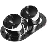 BESTYASH Adesivo per Auto Doppio Tubo di Scarico Finto in ABS Protezione Paraurti Autoadesivo Compatibile per Auto e Camion Decorazione Esterna Resistente AI Graffi