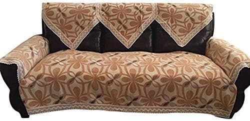 Ofit Chenille Lace Custom Sectional Sofa Cover Furniture Protector or Table Runner, Placemats (35x70", Camel)