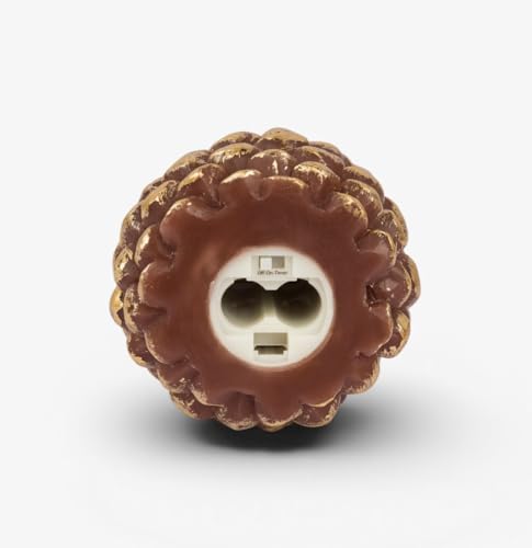 Image of Luminara EXC COL Pinecone Flameless Candles Pine Cone Figural, Real Wax Unscented LED Candles, Battery Operated with Timer (Metallic Cappuccino, 3.9 inch x 4.3 inch)