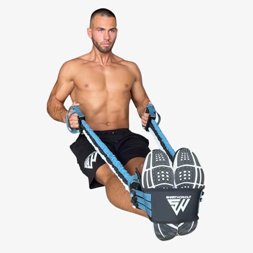 SmartWorkout - SMARTPRESS - Chest and Back Stretcher with Adjustable Resistance Bands up to 80 kg - 6 Short Bodybuilding Bands with Foam Frame and Progrip Handles - Image 5