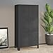 MOONAIRY szafa na ubrania, szafa do sypialni, szafa na ubrania, szafa na ubrania, szafa domowa, antracyt, 90 x 50 x 180 cm, metalowa