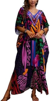 Kaftan Dresses for Women Plus Size Swimsuit Cover up Caftan Maxi Beach Dresses