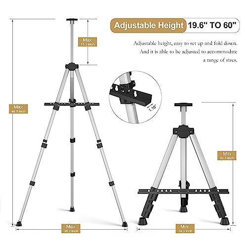 Image of Art Painting Display Easel Stands - Portable Adjustable Floor Artist Easels