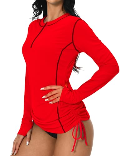 Kpsun Womens Rash Guard Upf 50+ Uv Sun Protection Side Adjustable Long Sleeve Swim Shirt Half Zip Surfing Fishing Shirt cover