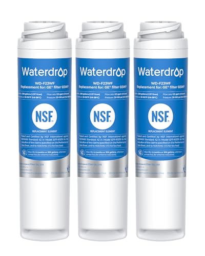 Waterdrop GSWF Refrigerator Water Filter, Replacement for GE® GSWF Smart Water 238C2334P001, Kenmore 46-9914, 469914, 9914, 3 Filters(Package May Vary)