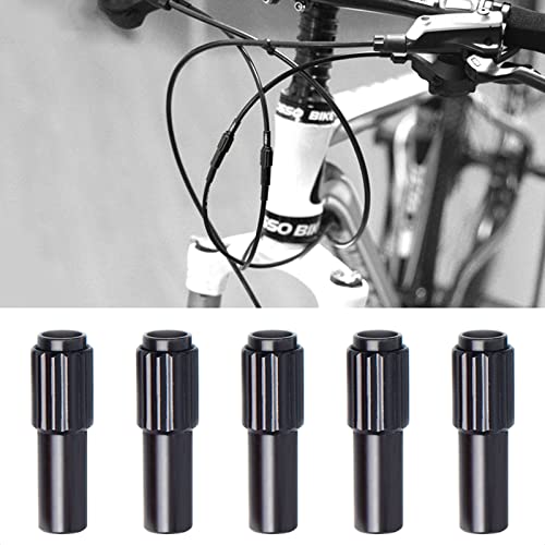 ALEOED 5 Pieces Bicycle Cable Adjusters, Bike Indexed Inline Cable Tension Adjuster Housing Screws Black