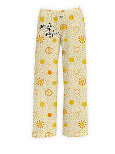Brief Insanity Lounge Pajama Pants For Men And Women| You Are My Sunshine Positive Happy Yellow Polka Dot Print Bottoms - Comfy Ultra Soft Novelty Unisex Loungewear (You Are My Sunshine Pants, Medium) #TOP25