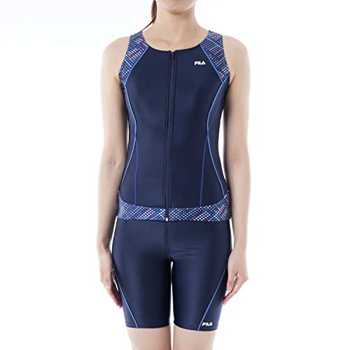 ボトムス Fila 水着 レディース かすれボーダーフルジップ 2点セット ブラック ブルー ホワイト 15ll 17ll 19ll ニッセン Nissen ニッセン 店 トップスと Shineray Com Br