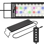 SEVENCONST 24/7 Mode LED Aquarium Light for 30-45cm Plant & Fish Tank, IP68 Full Spectrum Light, Sunrise-Daylight-Moonlight, White Red Green Blue Pink LEDs with Extendable Brackets for Freshwater