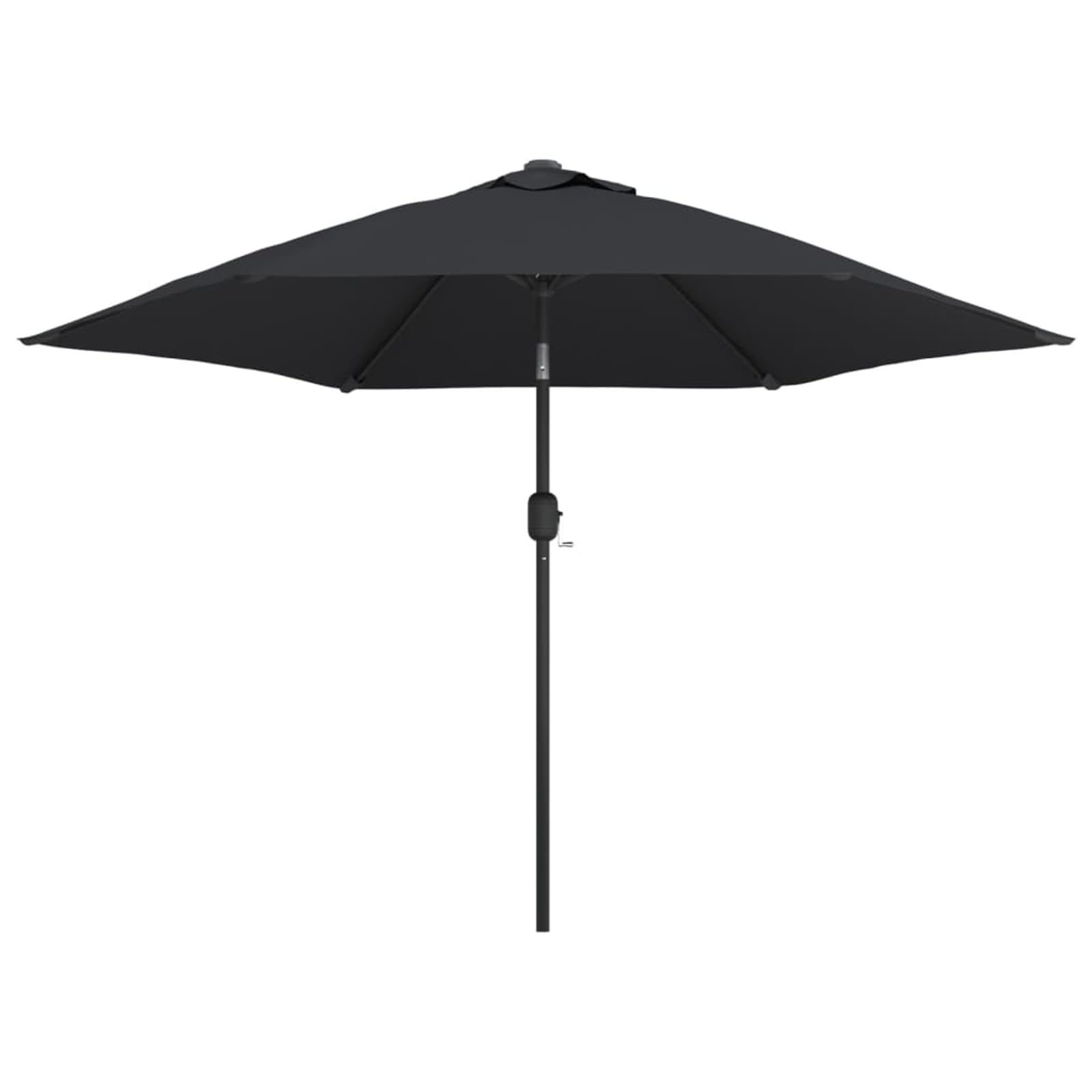 Homgoday Sombrilla de jardín con Luces LED Palo de Acero Negro 300 cm Sombrilla Terraza Exterior, Sombrilla Jardín Grande Orientable Jardín Parasol Balcón
