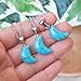 Daisy & Fox Turquoise Crescent Moon Necklace – Blue Gemstone Jewelry, 18” Silver Plated Chain, Handmade Gift