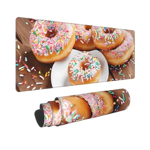 Tapis de souris de jeu beignets de Noël grand format 80x30,5 cm