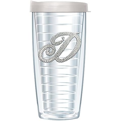 Bling Letter "D" 16 Oz Travel Tumbler Cover