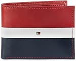 Tommy Hilfiger Portefeuille en cuir pour hommes – Petit bifold avec 6 Poches de carte de crédit et fenêtre d'identité amovible Porte-monnaie bipli