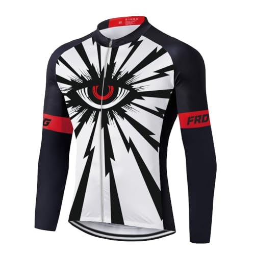 UGLY FROG Plaid-Malerei Designs Winter MTB Radsport-Trikots & Shirts für Herren Pro - Thermo Lang Thermo Fahrradtrikot Coupe-Vent - Atmungsaktiv - Chaud - Reflektoren-Rennrad