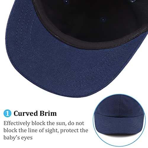 Summer Toddler Baseball Hat Cotton Infant Baby Boy Hats Outdoor Beach Sun Cap For Kids Girls (46Cm, Navy) #TOP4