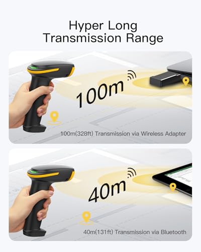 Image of Inateck 2D Barcode Scanner with Intelligent Stand, Wireless QR Code Scanner, Handheld Scanner with APP and SDK, 2D Imager with 2600mAh Battery, BCST-35