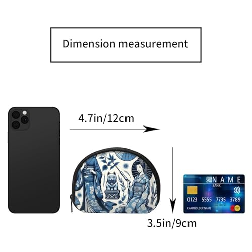Portable Coin Purse Asian-Japanese-Maneki-Geisha Mini Zippered Money Pouch Card Holder2