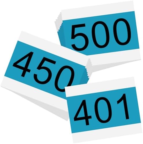 NELOMO Adhesive Race Bib 7.5” X 6” Competition Number Bib Adhesive Running Bib Sticker Race Bib Athlete Number Bib for Marathon Cross-Country Running Cycling Race Mountain Climbing Race (401-500)