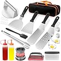 MUYFIO 27PCS Griddle Accessories Grill Tools Kit Flat Top Grill Utensils Set, Birthday Gifts for Dad Outdoor Grilling Camping BBQ for Men with Stainless Steel Spatula, Burger Press