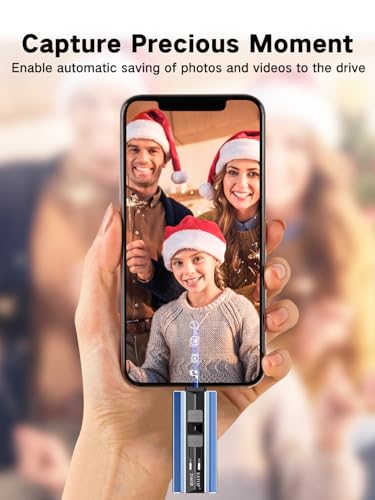 Image of EATOP 256GB Flash Drive Intended for Phone Tablet Androidphone and Computers, 4 in 1 Photo Stick for Phone Memory Storage Easily Backup Photos Videos, Plug and Play, No App Required (Navy Blue)