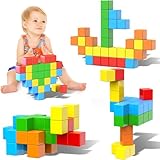 Magnetic Blocks, 1.41 inch Large Magnetic Building Blocks for Toddlers 3 4 5 6 7 8 Years Old Boys Girls, 3D Magneti Cubes for Kids,Montessori Toys Sensory STEM Education Preschool Magnet Toys 1-3Gift