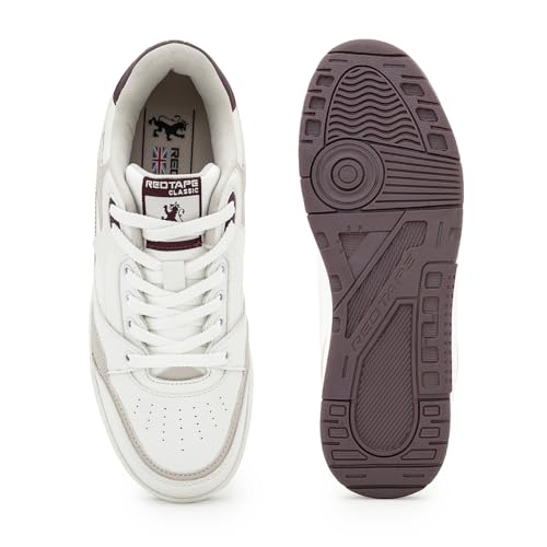Image of Red Tape Women's Sneakers White Black Pu Round Toe Lace-Up