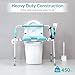 ELENKER Heavy Duty Raised Toilet Seat with Armrests and Padded Seat, Elevated Toilet Seat Riser, Medical Bedside Commode Chair for Elderly and Disabled, Green