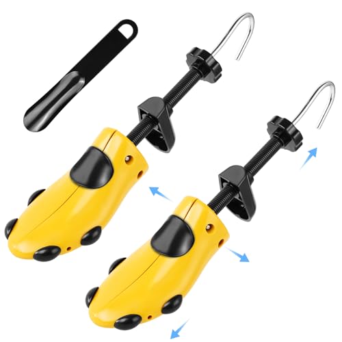 Alaoo Skosträckare för män och kvinnor, 4-vägs skosträckare, skoexpander för justerbar längd och bredd med skohorn, lämplig för alla skor