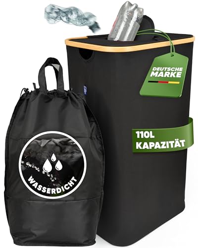 My Donna Blue Pfandflaschen Sammelbehälter Wasserdicht Geruchsdicht Faltbar Mit Deckel Flaschensammler Für Küche Haushalt Balkon Tragebeutel 110L