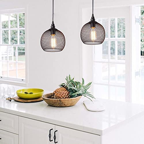 Lustre suspension industrielle cage noire pour éclairage intérieur moderne - 4