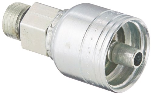 Image of Aeroquip 1AA4MB4 Carbon Steel Global TTC (Thru the Cover) Crimp Hose Fitting Male Boss O-Ring, Straight, 1 /4 inch Hose ID, 7 /16 inch - 20 Thread