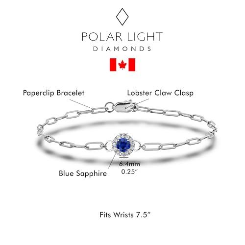 Image of Polar Light Signature Canadian Diamond Charm Bracelet in .925 Sterling Silver - Choice of Rolo or Paperclip Style Chain