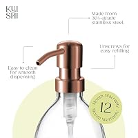 Kuishi Klarglas-Pumpflasche Spender [250 ml, Bronzepumpe] Nachfüllbare Braunglas-Seifenspender Flasche mit Edelstahlpumpe, umweltfreundlich (BPA-frei) – Ansicht 4