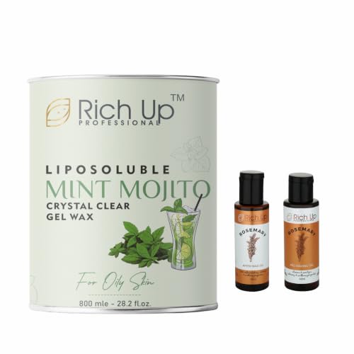 Image of Liposoluble Blueberry Crystal Clear Gel Wax, Normal Skin, 800ml, Painless Hair Removal with Vitamin C | Get 60 ml After Wex Oil & Gel And Facial Kit Free (Mint Mojito)