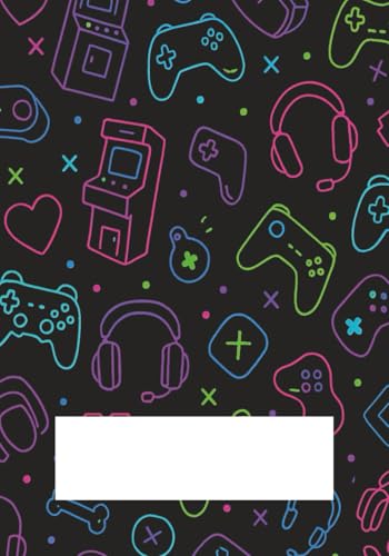 Neon Play - Gaming vibes and glowing icons that power up every page: 200-Page Gaming-Themed College-Ruled Notebook for Kids Ages 9–11 | 7×10 in ... & Headsets for School & Creative Use image 2
