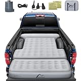 Sokeface Tailgate Extendable Truck Bed Mattress with Built-in Pump, Heavy-Duty, Truck Bed Air Mattress for 5.5-5.8ft Full Size, Easy Setup, Large Carry Bag, Leak-Resistant Mattress for Camping