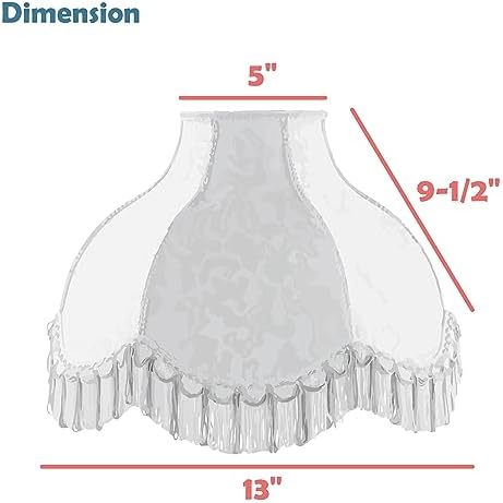 Aspen Creative 30335A Transitional Scallop Bell Shape Spider Construction Lamp Shade in Ivory with Abstract Pattern, 13" wide (5" x 13" x 9 1/2")