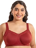 NYKD Super Support Everyday Cotton T-Shirt Push-Up Bra for Women Non Padded, Wirefree, Full Coverage (Everyday Pretty Lace Bra) Bra, NYB190, Brick, 40C, 1N Brown