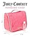 Juicy Couture Pink Makeup Bag Cosmetics Organizer Travel Essentials Hanging Hook Velour Logo