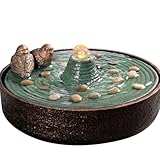 卓上の噴水 ダブルバードデスクトップ噴水樹脂装飾リサイクル水ホームデコレーションレジャーリラクゼーション デスクトップ噴水