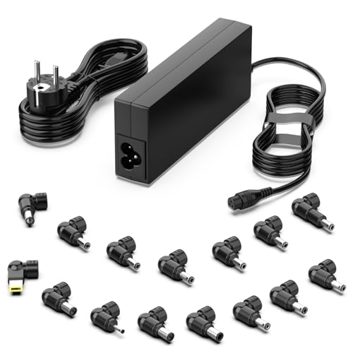 Shefor 100W Cargador Universal Portatil 19V 19.5V 20V alimentación Adaptador Corriente Ordenador Compatible con HP Stream ASUS Lenovo DELL Acer Toshiba Sony Samsung Cable con 15 Puntas Charge