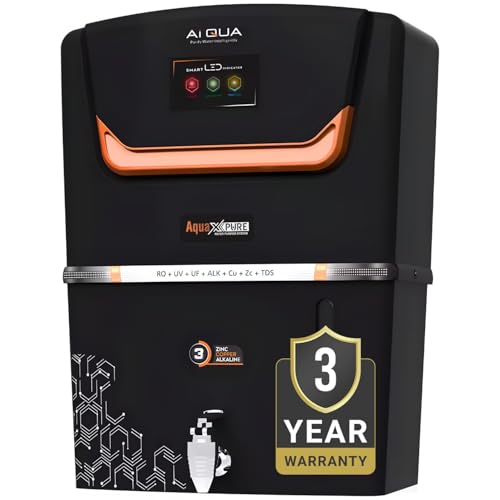 AQUA X (BLACK) Advanced RO Domestic Water Purifier | 3-Year Unconditional Warranty* | 5-in-1 pH Health Booster | 12 Stages Purification | RO+ PHILIP'S...