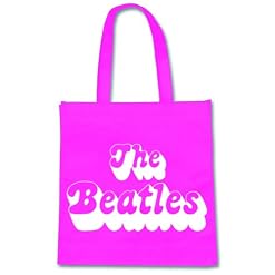 Rock Off Retail Limited – rock off beatles (the) – 70’s logo on fuchsia (eco sac) - Les Beatles, Paul McCartney, John Lennon, RIngo Starr, George Harrison