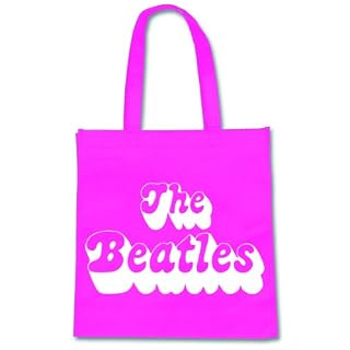 Rock Off Retail Limited – rock off beatles (the) – 70’s logo on fuchsia (eco sac) - Les Beatles, Paul McCartney, John Lennon, RIngo Starr, George Harrison