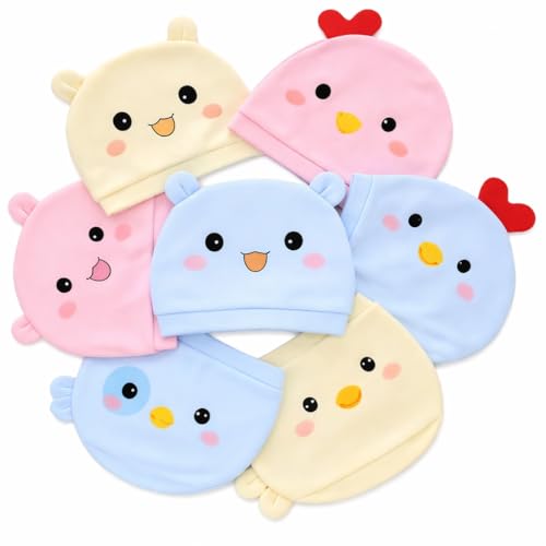 Image of Newborn Baby Caps | Soft & Breathable Cotton | Cute Cartoon Design | 0-3 Months Unisex Baby Hat Set - Multicolor