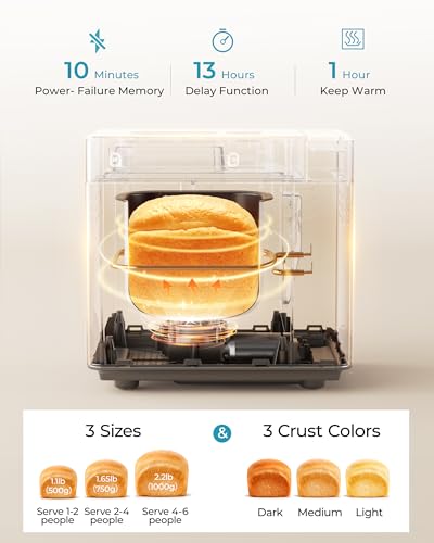 EUHOMY-25-in-1-Bread-Maker-Machine-2LB-Breadmaker-Bread-Machines-with-Nut-Dispenser-and-Yeast-Dispenser-3-Loaf-Sizes-3-Crust-Colors-Dough-Maker-with-Customized-Options-Gluten-Free-Recipe-Gifts