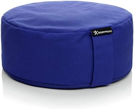 BODYMATE Meditation Cushion/Yoga Pillow D31cm H13cm  Removable washable 100% Cotton Cover - Inner cotton bag filled with buckwheat husks