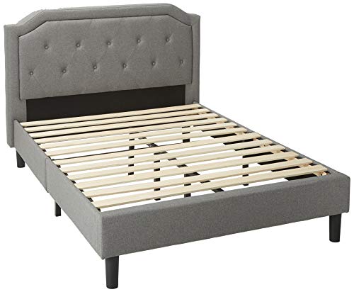 Zinus Kellen Upholstered Scalloped Platform Bed Frame, Full & 12 Inch Green Tea Memory Foam Mattress / Certipur-Us Certified / Bed-In-A-Box / Pressure Relieving, Full #TOP1